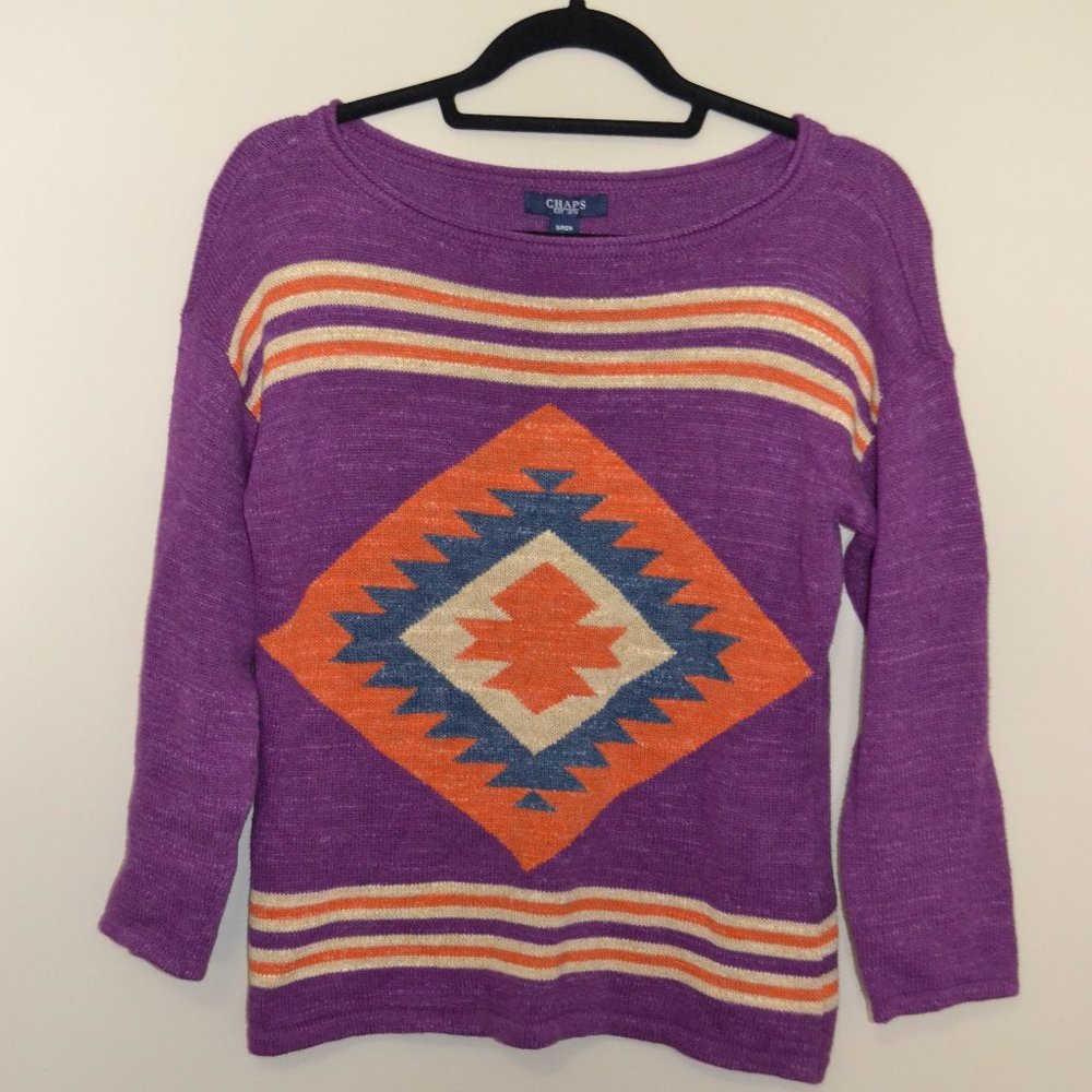 Small Chaps Purple Aztec Sweater